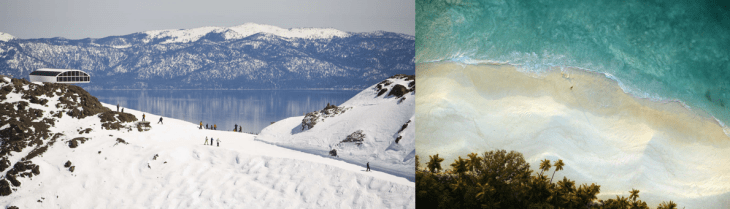 Tahoe and Seychelles. Picture from the NY times 